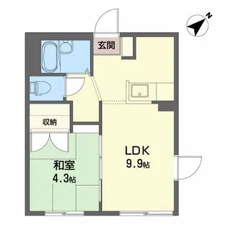 ピュアハウスC館【1階】の間取り
