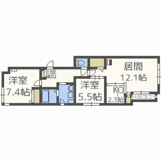 さくら北11条【3階】の間取り