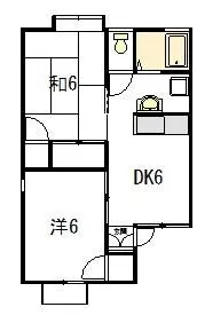 ハピネスブルーA【1階】の間取り