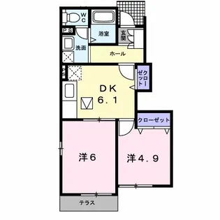 リバーサイドハイツA【1階】の間取り