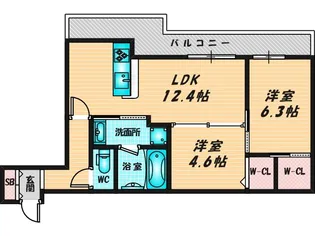 オーベル今里south【3階】の間取り