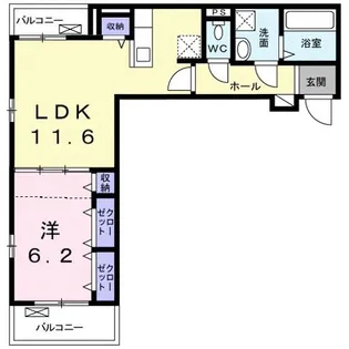 バンブーフォレストB【2階】の間取り