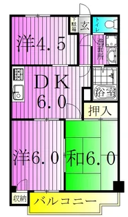 ロイヤルハイツ小宮【2階】の間取り