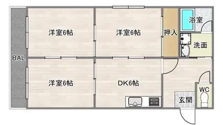 エフアール西田辺【2階】の間取り