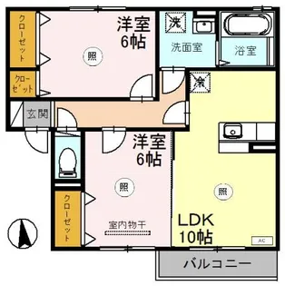 リビングタウン下河端 B【2階】の間取り