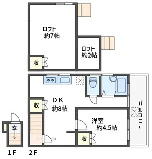 メゾンハギワラ【2階】の間取り