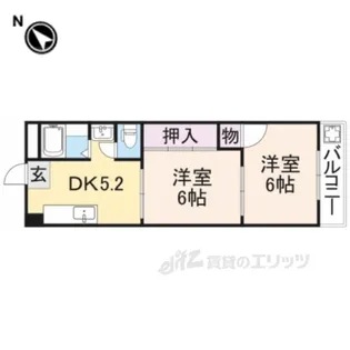 富雄サニーハイツ【3階】の間取り
