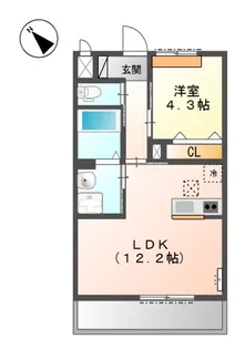 オーヴェスト・ウーノ【1階】の間取り