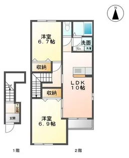 メゾンプランドール【2階】の間取り