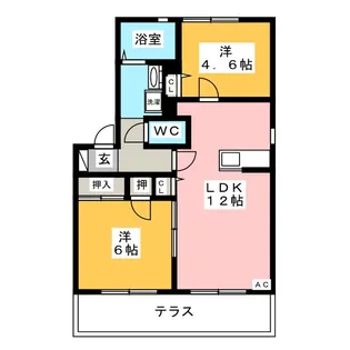 アゼリア堤【1階】の間取り