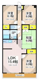 ロイヤルパレス【4階】の間取り