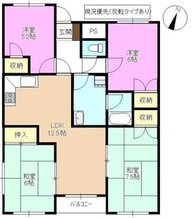 エクセルコーポ戸倉【1階】の間取り