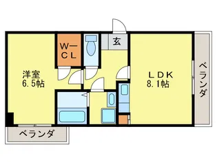 アビタシオン大橋南【3階】の間取り