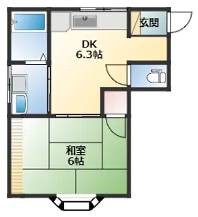 ミナトハイツ【1階】の間取り