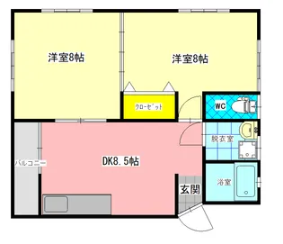 ビューテリア夢咲【1階】の間取り