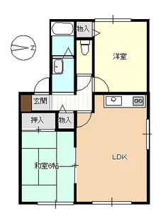 ハイツ沖【1階】の間取り