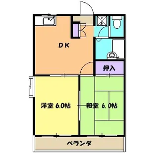 エステートピアメイ B【2階】の間取り