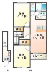 ラピュタ参番館【2階】の間取り