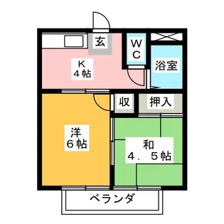 シャトレ六名 A棟【1階】の間取り