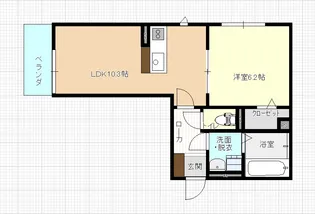 ル・シェル中庄I【1階】の間取り