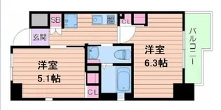 エステムプラザ難波EASTIIブレスト【9階】の間取り