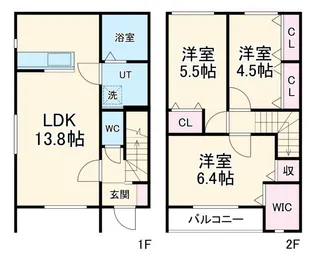 神奈川県大和市福田【一戸建】の間取り