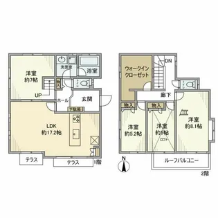 神奈川県海老名市大谷北2【一戸建】の間取り