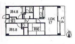 サーパス海老園【6階】の間取り