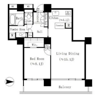 1LDKの間取り画像
