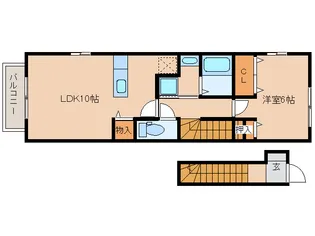 宮崎県都城市下川東4【アパート】の間取り