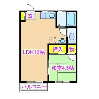鹿児島県霧島市隼人町神宮4【アパート】の間取り