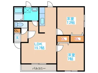 パールハイム45【2階】の間取り