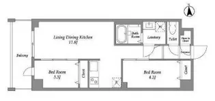 東京都新宿区百人町1【マンション】の間取り