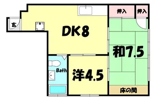 元町コーポラス【3階】の間取り
