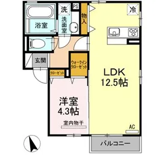 宮崎県都城市妻ケ丘町【アパート】の間取り