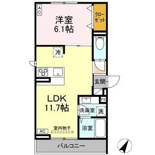 D-comodo野塩【3階】の間取り