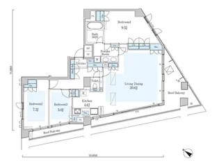 オーキッドレジデンス六本木【14階】の間取り