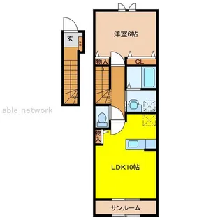 オリオンエアポートA・B【2階】の間取り