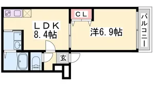 フジパレス兵庫須佐野I番館【3階】の間取り