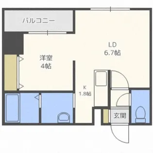 レジデンスタワー札幌【8階】の間取り