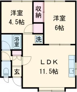 西花アパート【1階】の間取り