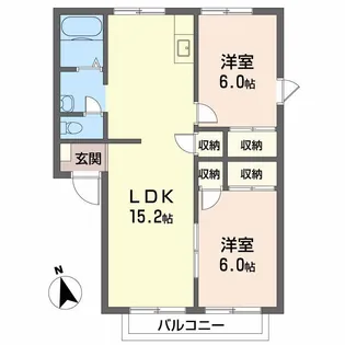 ヴィラ橋本 B棟【1階】の間取り