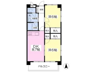 ヴィルヌーブマンション【1階】の間取り