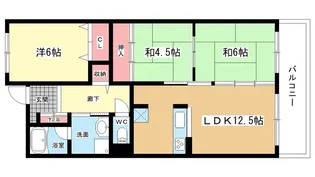 大阪府豊中市宮山町2【マンション】の間取り
