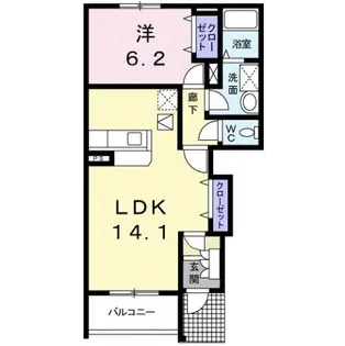 グレイスフルレジデンスB【1階】の間取り