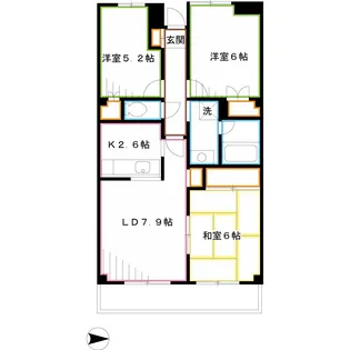 東京都小金井市中町2【マンション】の間取り