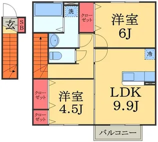 アヴニールA【2階】の間取り