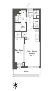 クレストコート白金高輪【4階】の間取り