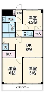 リバーヒルズマンション【1階】の間取り