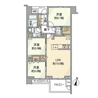 プラウド大泉学園ステーションフロント【6階】の間取り
